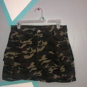 camouflage skirt, stretchy material , worn once